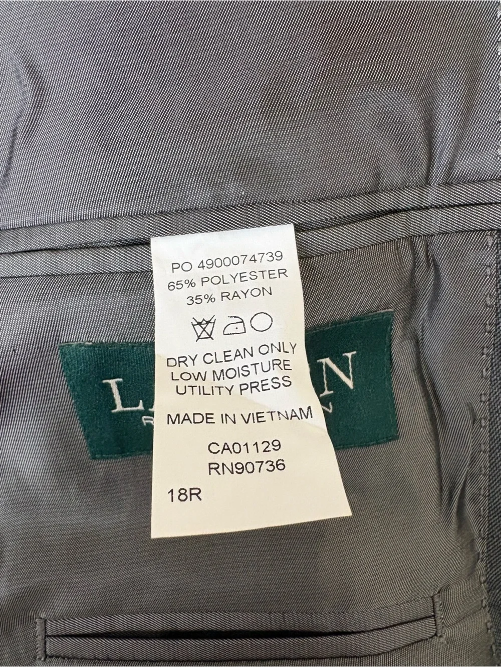 Ralph Lauren Charcoal Gray Windowpane Blazer